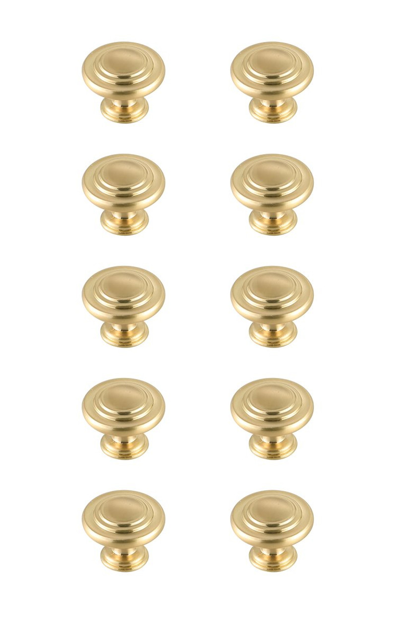 Elegant Decor KB2006-GD-10PK Minu 1.3" Diameter Brushed Gold Mushroom Knob Multipack (Set of 10)