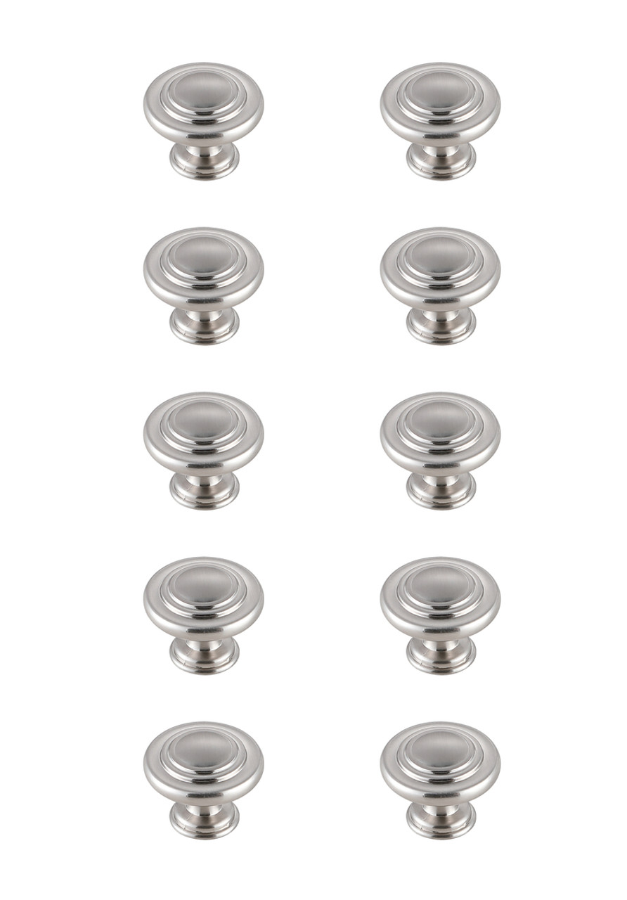 Elegant Decor KB2006-NK-10PK Minu 1.3" Diameter Brushed Nickel Mushroom Knob Multipack (Set of 10)