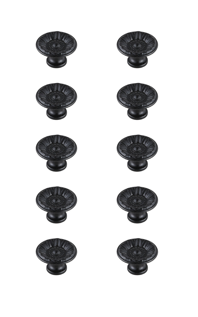 Elegant Decor KB2010-MB-10PK Corio 1.1" Diameter Matte Black Mushroom Knob Multipack (Set of 10)