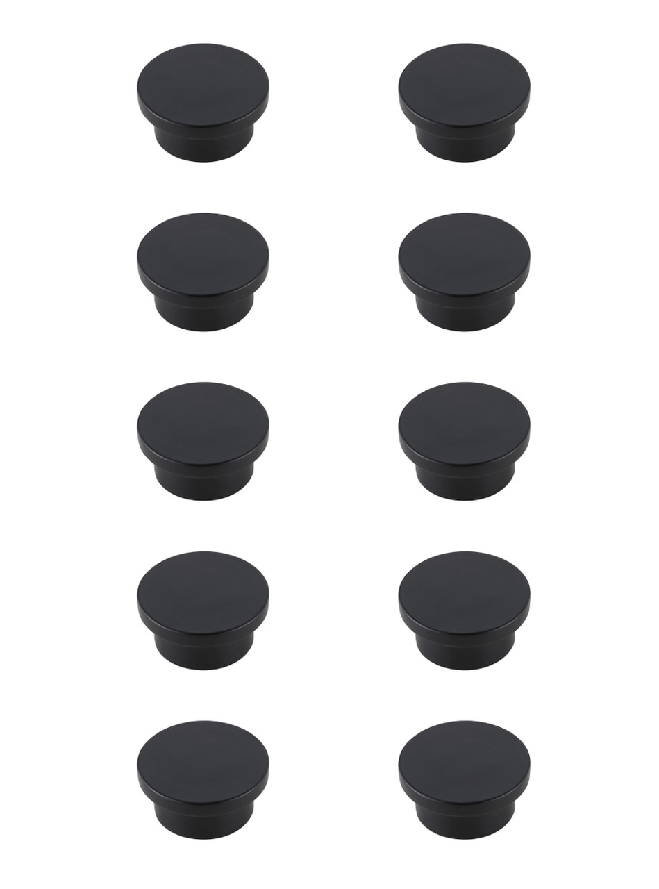 Elegant Decor KB2009-MB-10PK Trovon 1.6" Diameter Matte Black Oversize Round Knob Multipack (Set of 10)