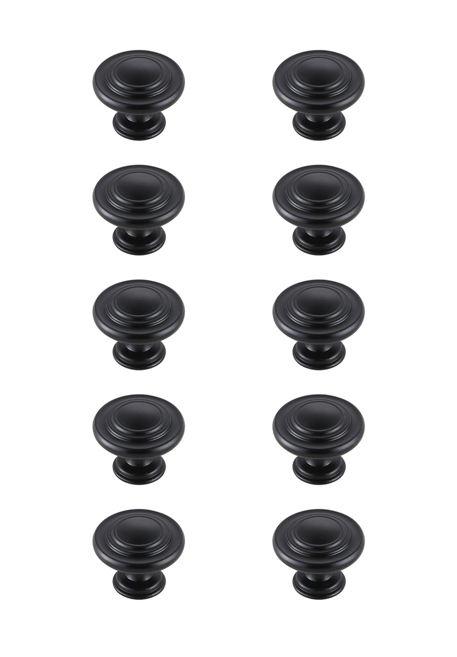 Elegant Decor KB2006-MB-10PK Minu 1.3" Diameter Matte Black Mushroom Knob Multipack (Set of 10)