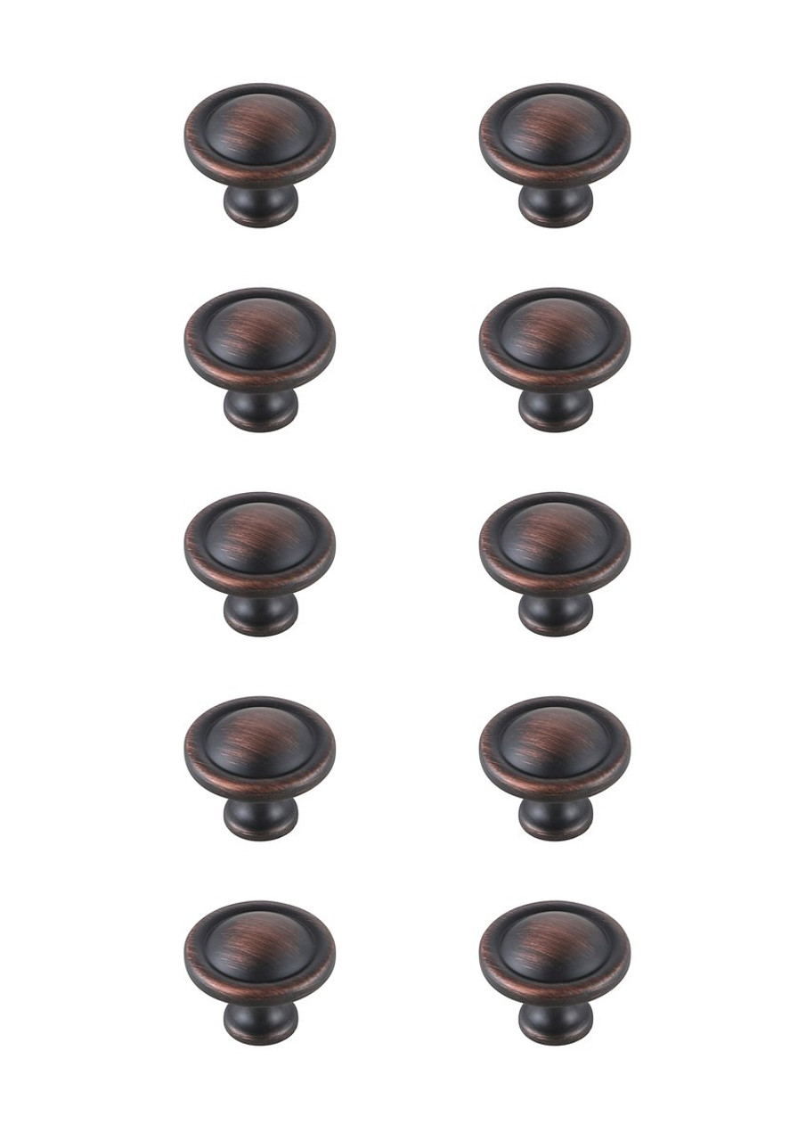 Elegant Decor KB2007-ORB-10PK Garlande 1.2" Diameter Oil-rubbed Bronze Mushroom Knob Multipack (Set of 10)