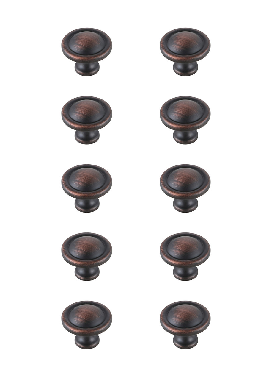 Elegant Decor KB2007-ORB-10PK Garlande 1.2" Diameter Oil-rubbed Bronze Mushroom Knob Multipack (Set of 10)