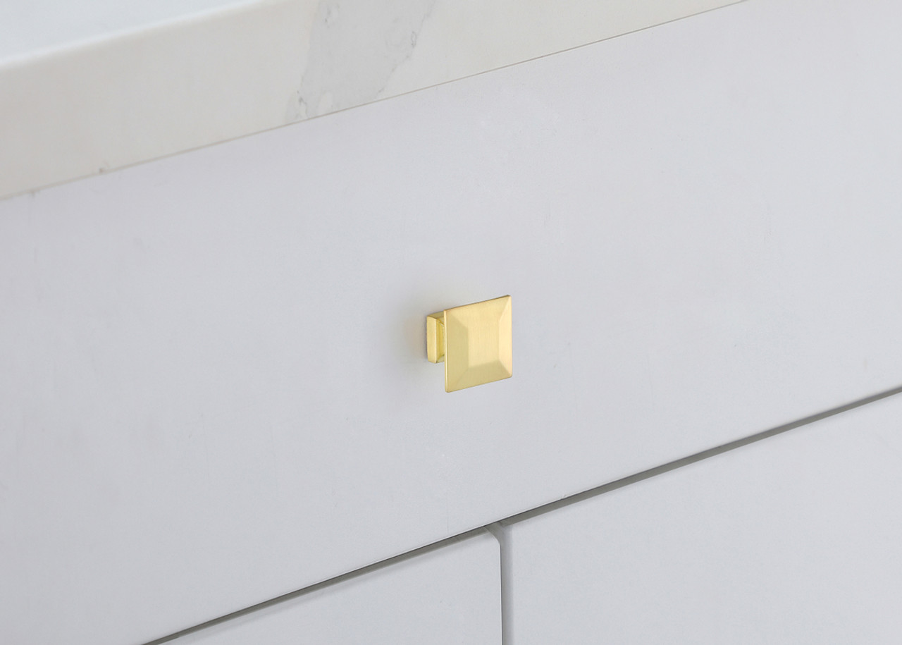 Elegant Decor KB2025-GD-10PK Cecil 1.3" Brushed Gold Square Knob Multipack (Set of 10)