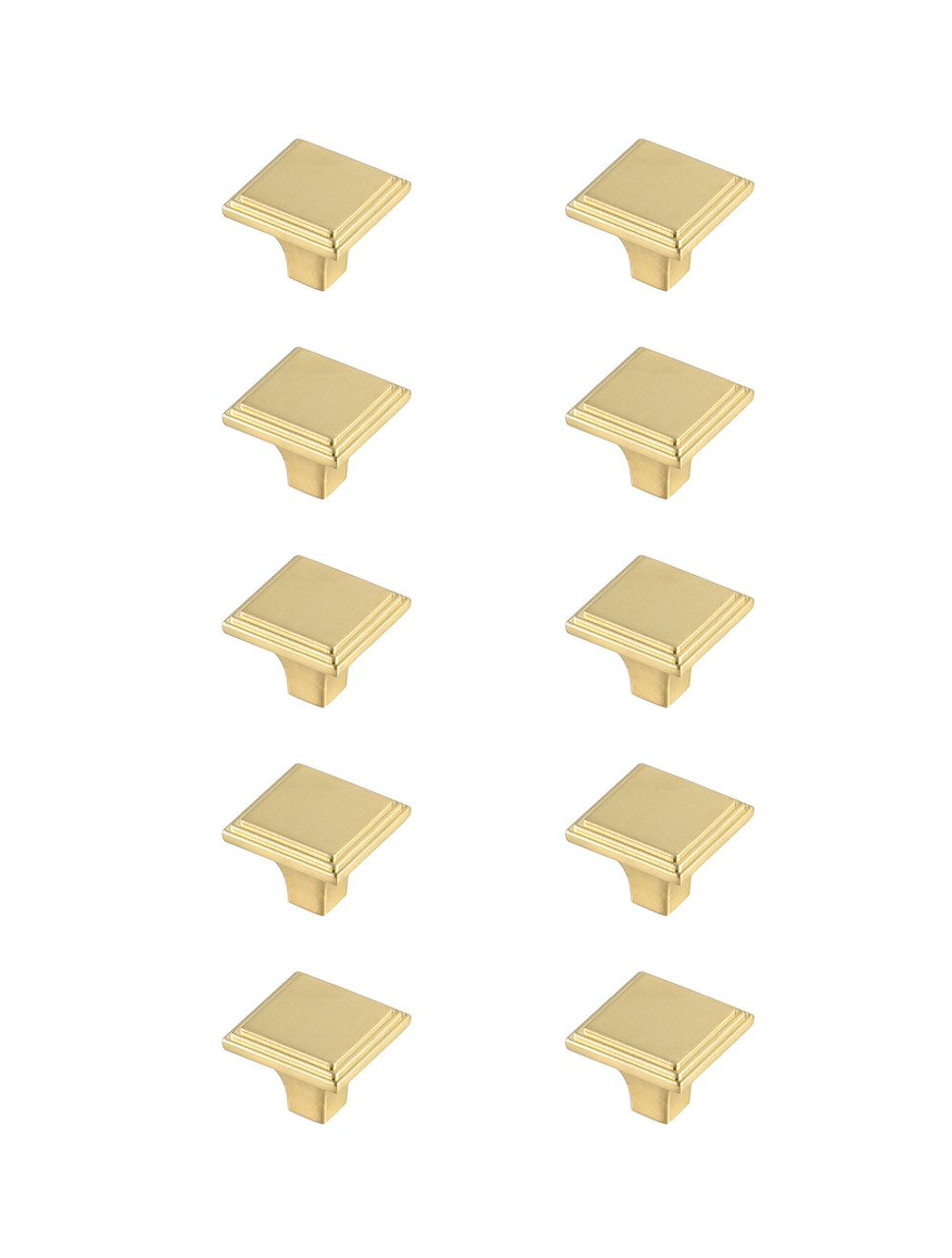 Elegant Decor KB2012-GD-10PK Wilow 1" Brushed Gold Square Knob Multipack (Set of 10) Elegant Decor KB2012-GD-10PK Wilow 1" Brushed Gold Square Knob Multipack (Set of 10)