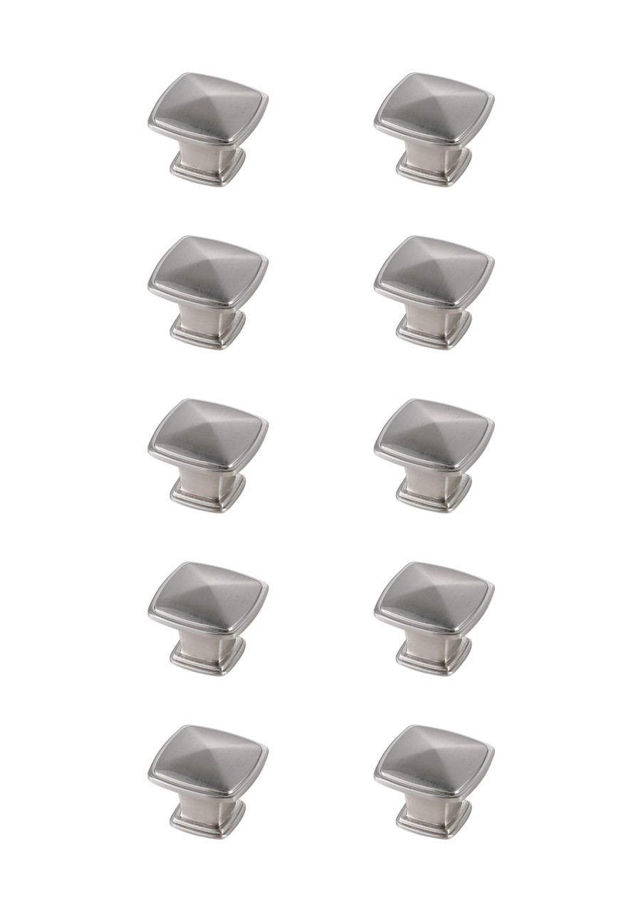 Elegant Decor KB2023-NK-10PK Marcel 1.2" Brushed Nickel Square Knob Multipack (Set of 10) Elegant Decor KB2023-NK-10PK Marcel 1.2" Brushed Nickel Square Knob Multipack (Set of 10)