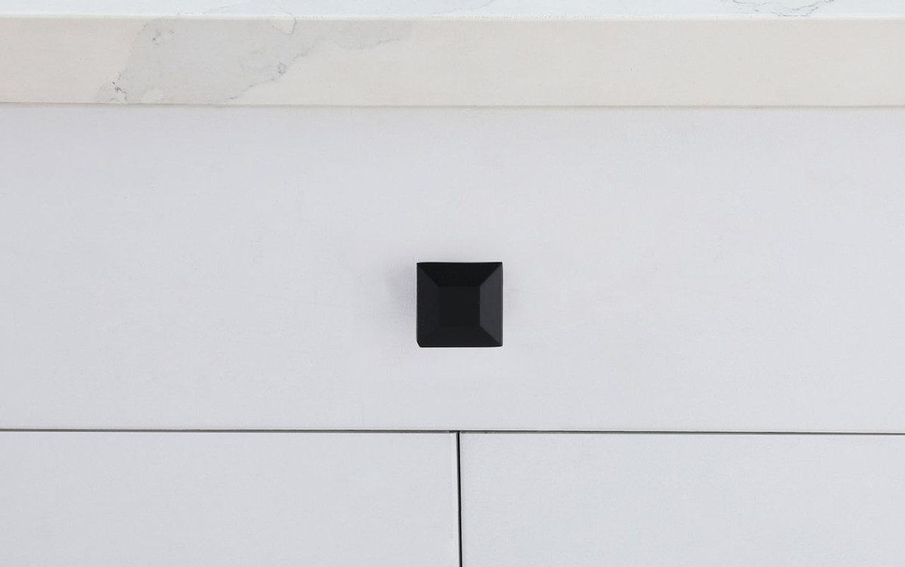 Elegant Decor KB2025-MB-10PK Cecil 1.3" Matte Black Square Knob Multipack (Set of 10)