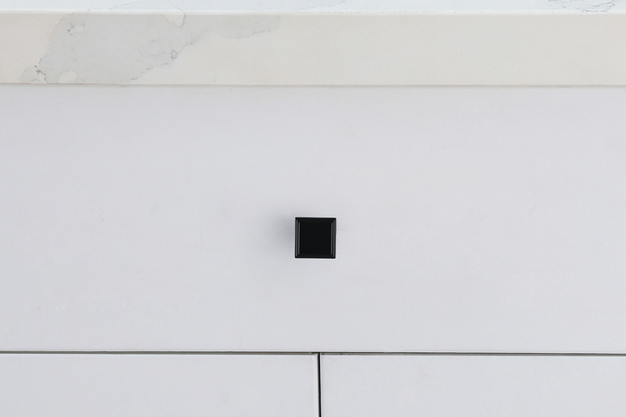 Elegant Decor KB2012-MB-10PK Wilow 1" Matte Black Square Knob Multipack (Set of 10)