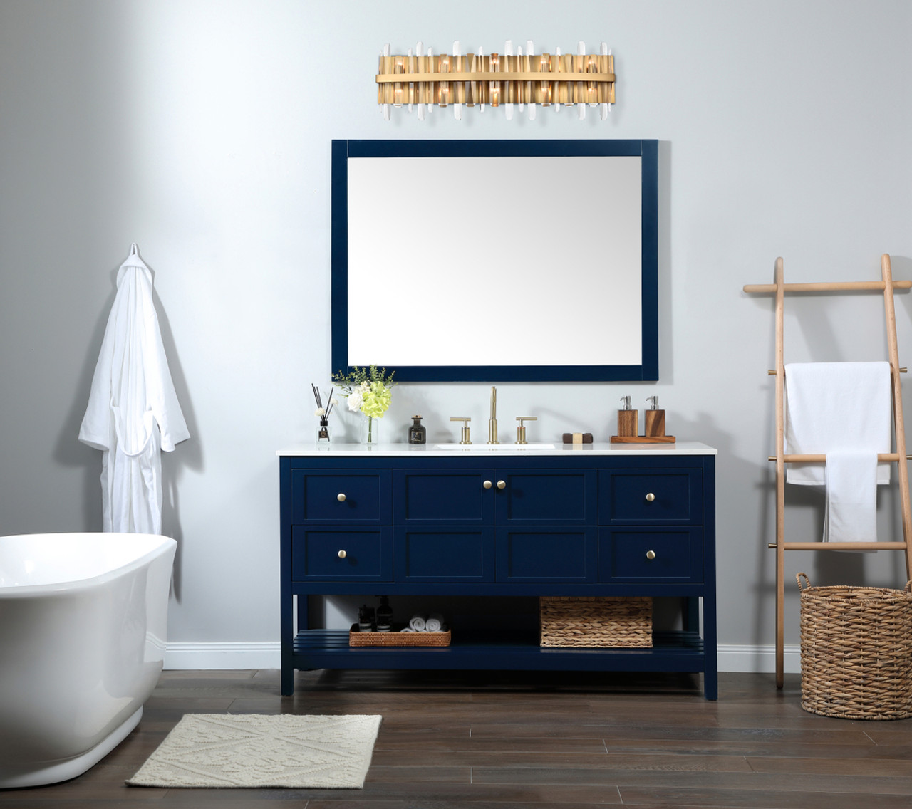 Elegant Lighting 2200W36SG Serena 36 inch crystal bath sconce in satin gold Elegant Lighting 2200W36SG Serena 36 inch crystal bath sconce in satin gold