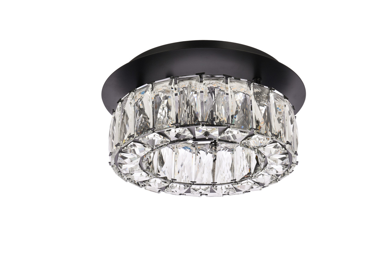 Elegant Lighting 3503F12BK Monroe 12 inch LED Single flush mount in black