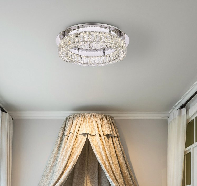 Elegant Lighting 3503F22C Monroe 22 inch LED Single flush mount in chrome