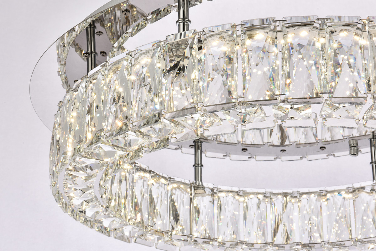 Elegant Lighting 3503F22C Monroe 22 inch LED Single flush mount in chrome