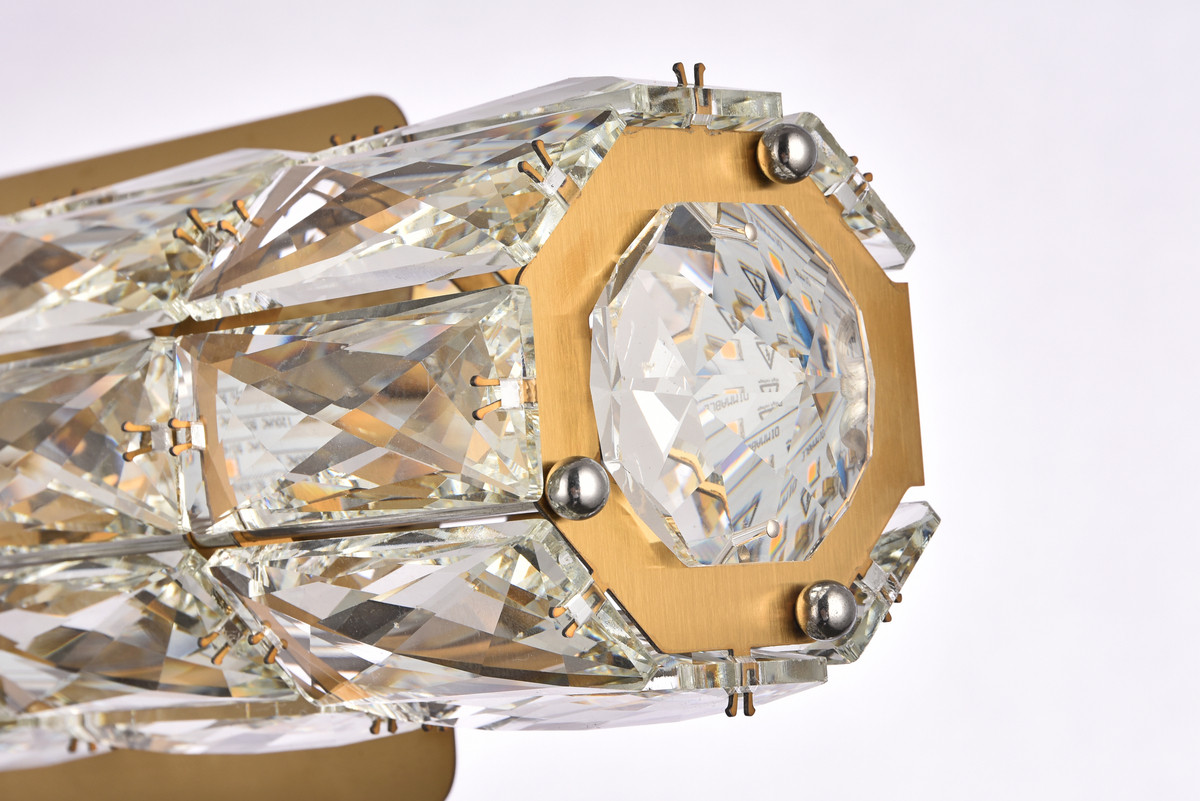 Elegant Lighting 3501W12G Valetta 12 inch LED linear wall sconce in gold