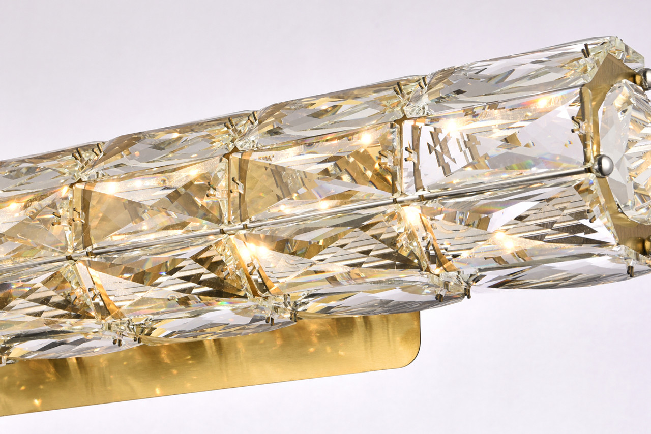 Elegant Lighting 3501W18G Valetta 18 inch LED linear wall sconce in gold