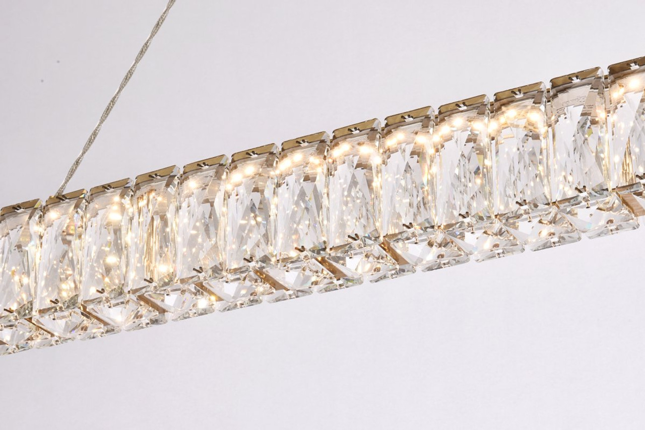 Elegant Lighting 3502D38G Monroe 38 inch LED linear pendant in gold