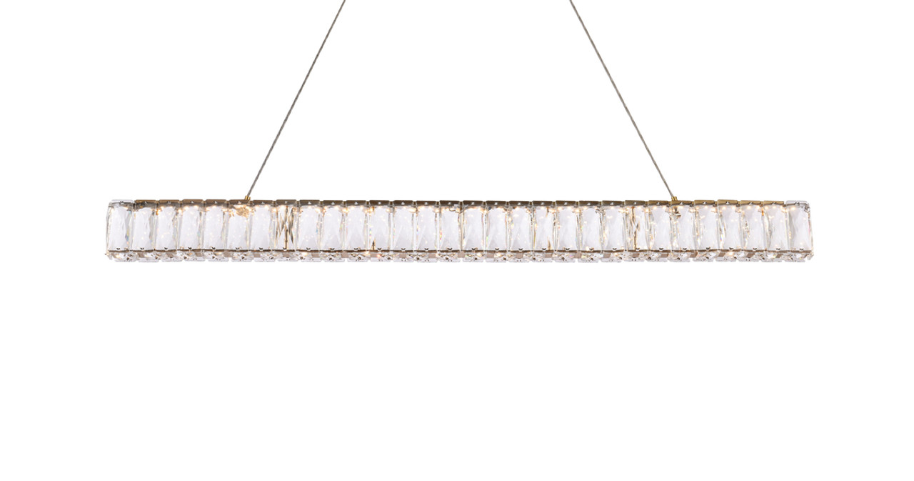 Elegant Lighting 3502D38G Monroe 38 inch LED linear pendant in gold