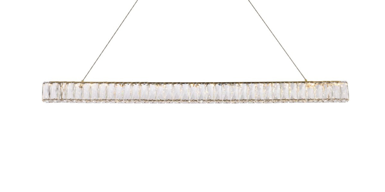 Elegant Lighting 3502D47G Monroe 47 inch LED linear pendant in gold