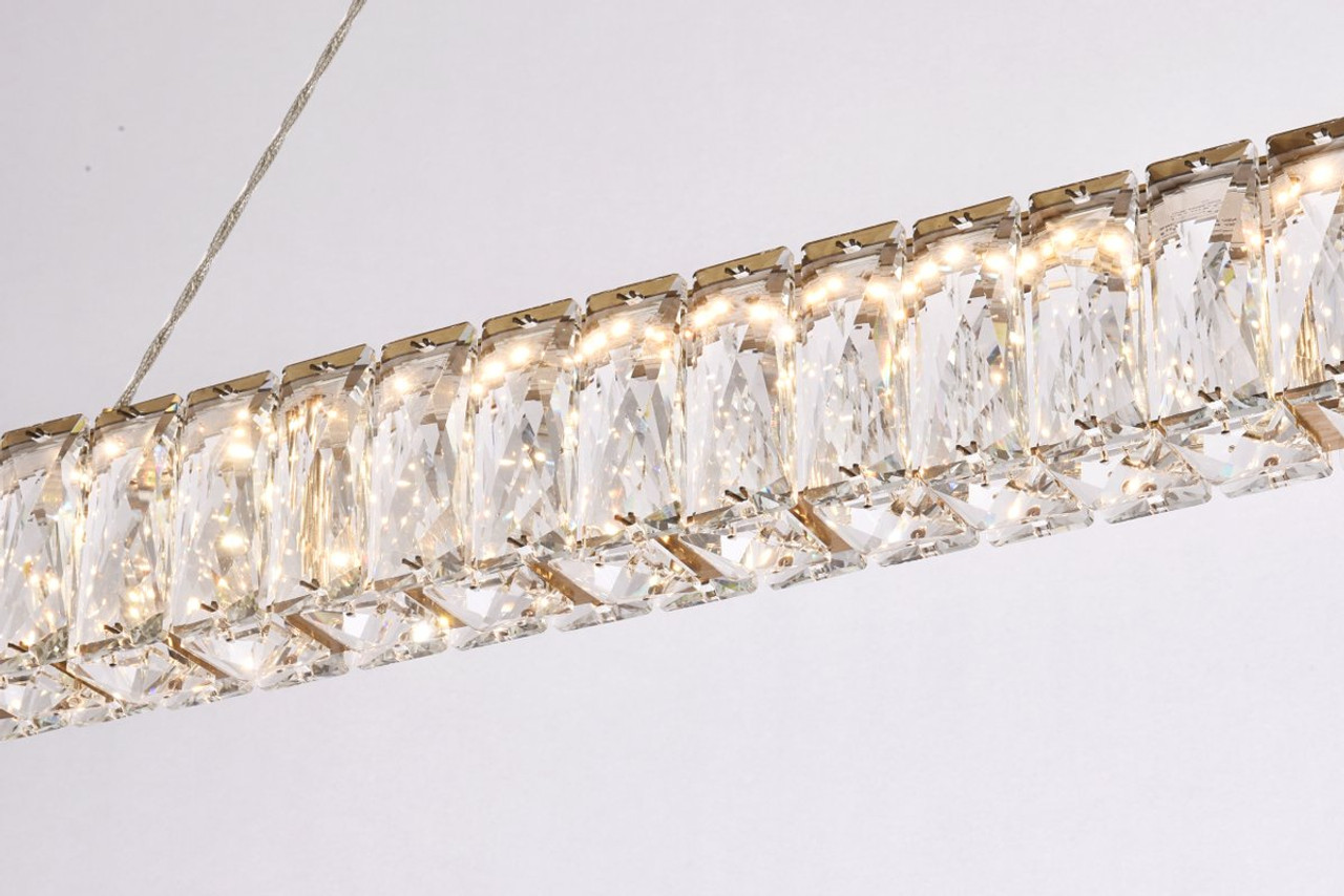 Elegant Lighting 3502D47G Monroe 47 inch LED linear pendant in gold