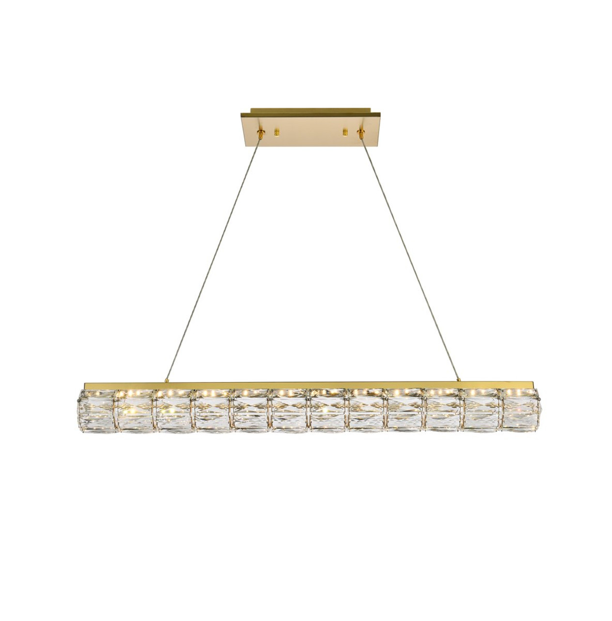 Elegant Lighting 3501D36G Valetta 36 inch LED linear pendant in gold