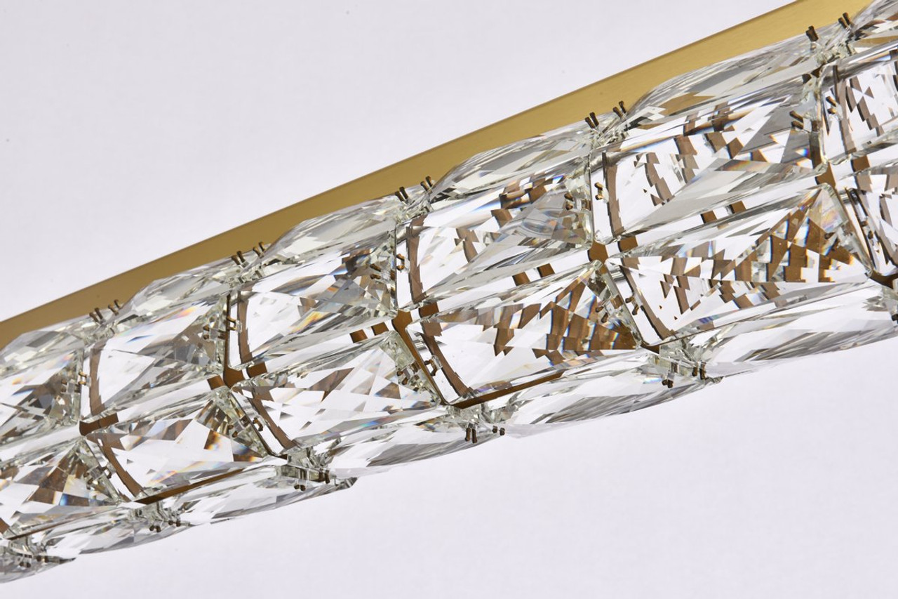 Elegant Lighting 3501D42G Valetta 42 inch LED linear pendant in gold