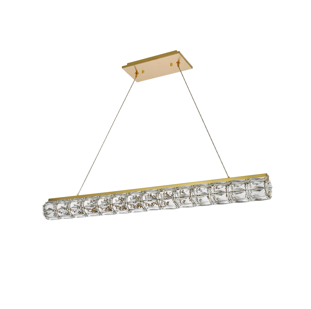 Elegant Lighting 3501D42G Valetta 42 inch LED linear pendant in gold