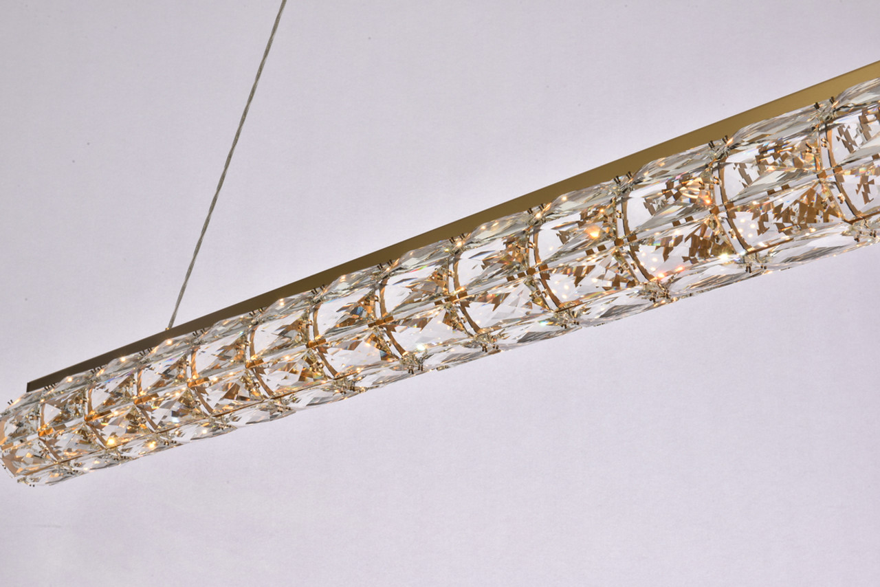 Elegant Lighting 3501D48G Valetta 48 inch LED linear pendant in gold