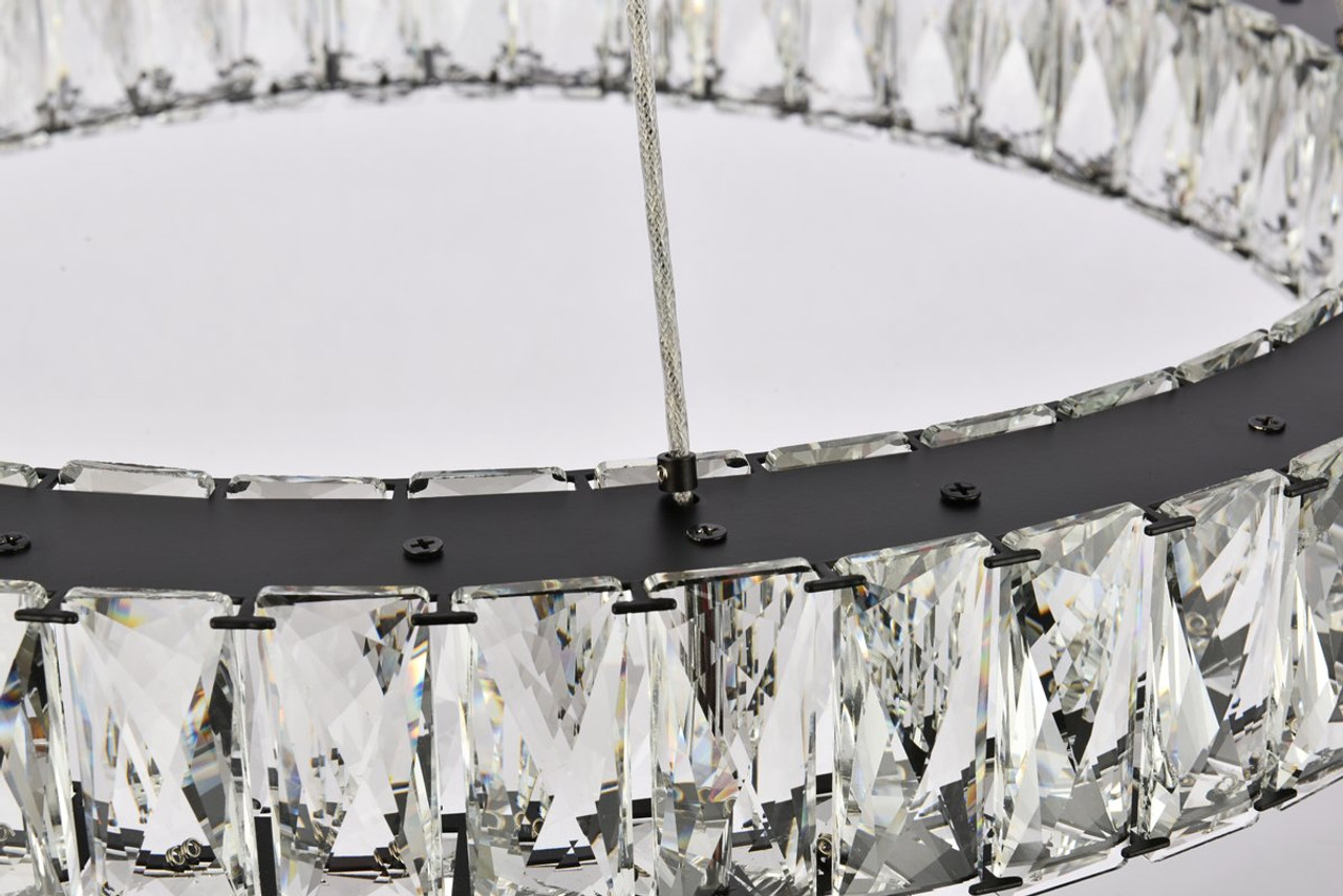 Elegant Lighting 3503D23BK Monroe 23 inch LED round Single pendant in black Elegant Lighting 3503D23BK Monroe 23 inch LED round Single pendant in black