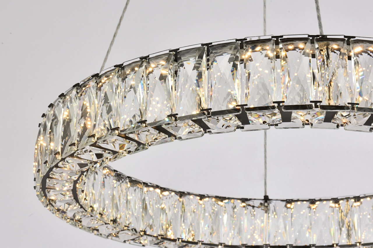 Elegant Lighting 3503D23BK Monroe 23 inch LED round Single pendant in black Elegant Lighting 3503D23BK Monroe 23 inch LED round Single pendant in black