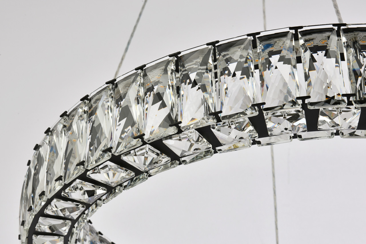 Elegant Lighting 3503D23BK Monroe 23 inch LED round Single pendant in black Elegant Lighting 3503D23BK Monroe 23 inch LED round Single pendant in black