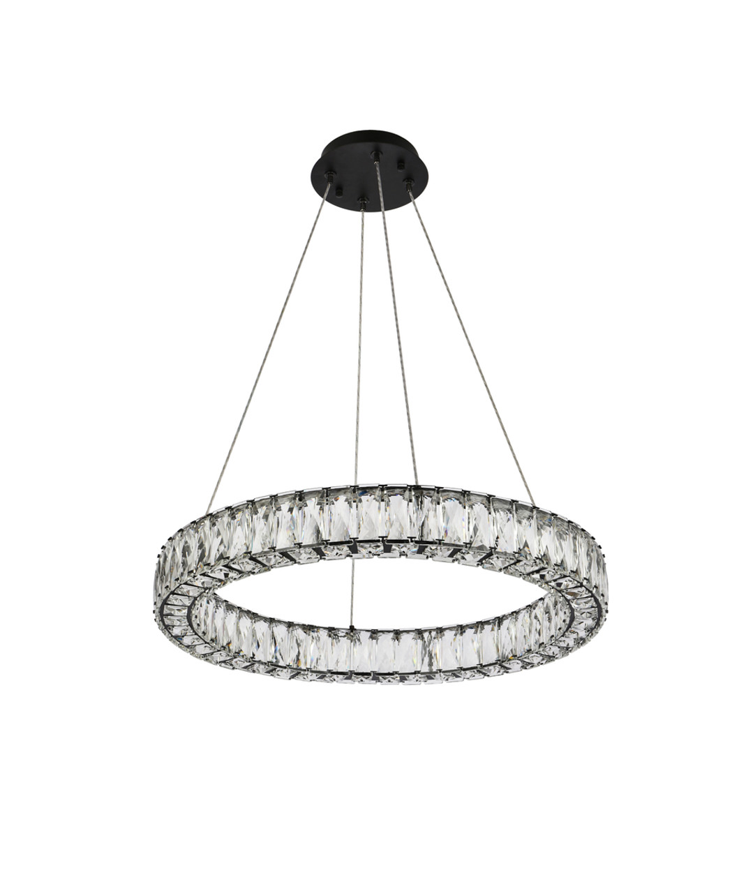 Elegant Lighting 3503D23BK Monroe 23 inch LED round Single pendant in black Elegant Lighting 3503D23BK Monroe 23 inch LED round Single pendant in black