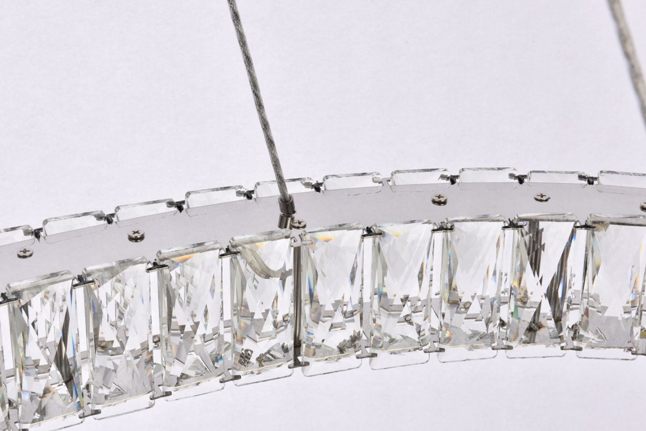 Elegant Lighting 3503D36C Monroe 36 inch LED oval Single pendant in chrome