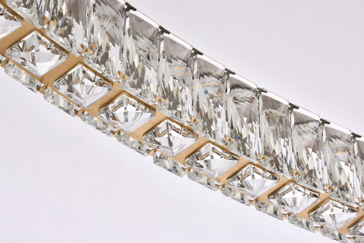 Elegant Lighting 3503D36G Monroe 36 inch LED oval Single pendant in gold