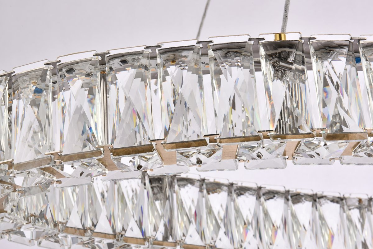 Elegant Lighting 3503D36G Monroe 36 inch LED oval Single pendant in gold