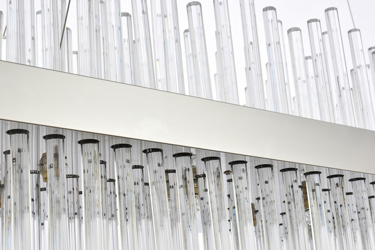 Elegant Lighting 3000G48C Dallas 48 inch rectangle crystal pendant in chrome