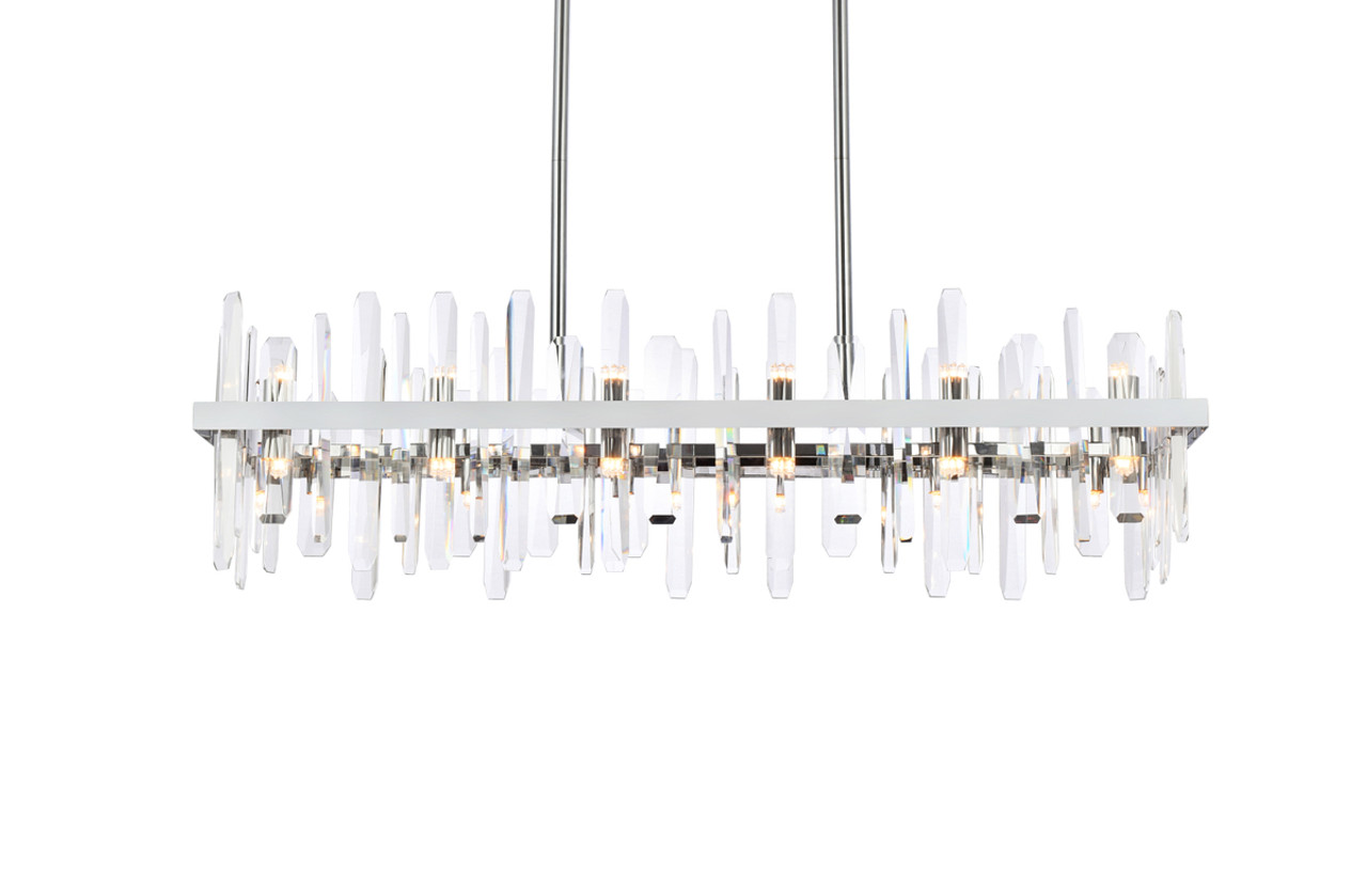 Elegant Lighting 2200G42C Serena 42 inch crystal rectangle chandelier in chrome