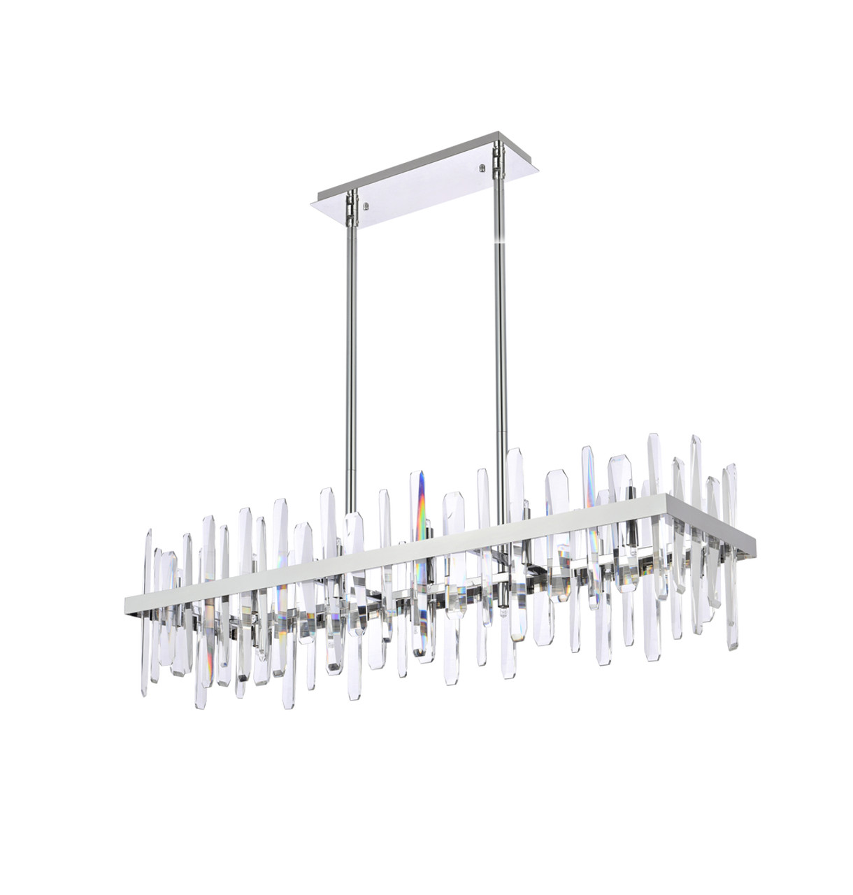 Elegant Lighting 2200G42C Serena 42 inch crystal rectangle chandelier in chrome