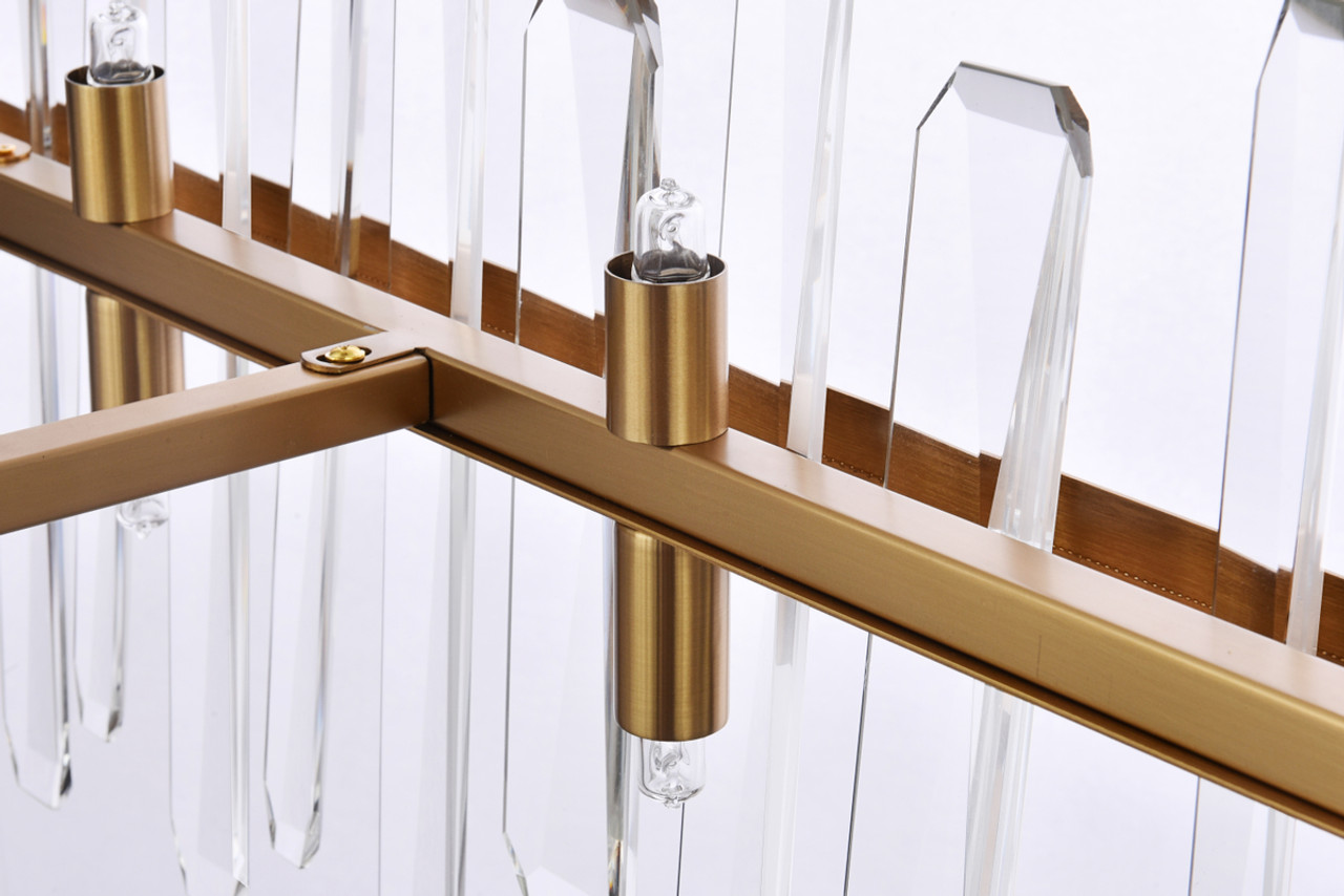 Elegant Lighting 2200G42SG Serena 42 inch crystal rectangle chandelier in satin gold Elegant Lighting 2200G42SG Serena 42 inch crystal rectangle chandelier in satin gold