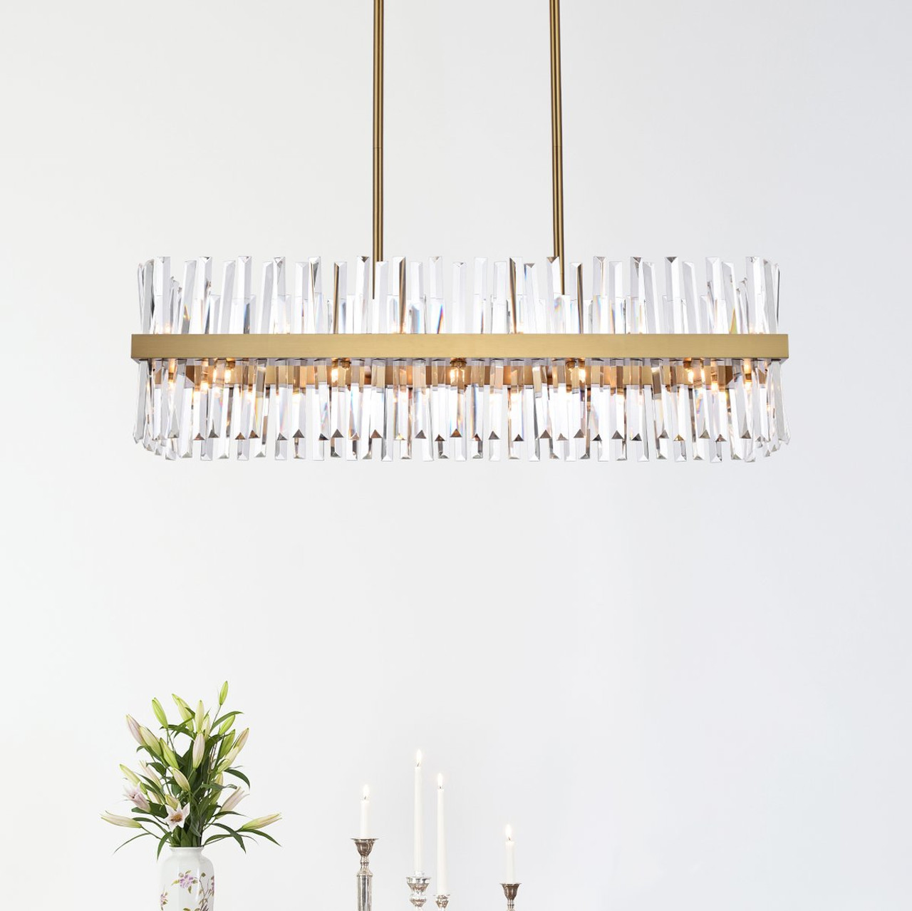 Elegant Lighting 6200G42SG Serephina 42 inch crystal rectangle chandelier light in satin gold Elegant Lighting 6200G42SG Serephina 42 inch crystal rectangle chandelier light in satin gold