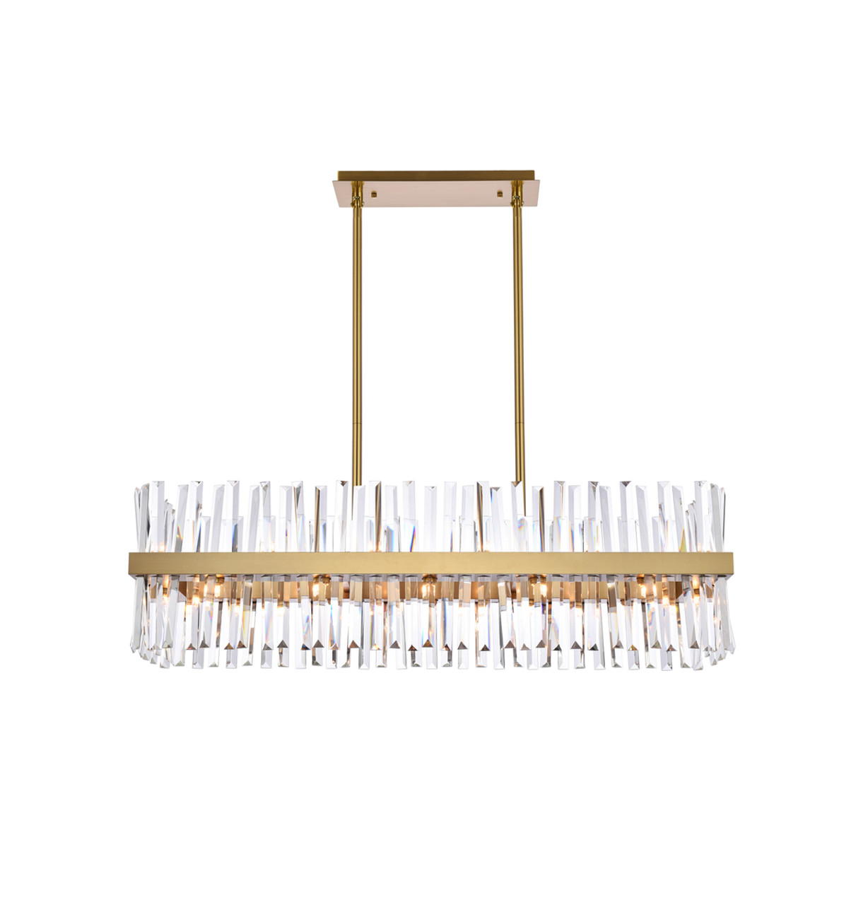 Elegant Lighting 6200G42SG Serephina 42 inch crystal rectangle chandelier light in satin gold Elegant Lighting 6200G42SG Serephina 42 inch crystal rectangle chandelier light in satin gold