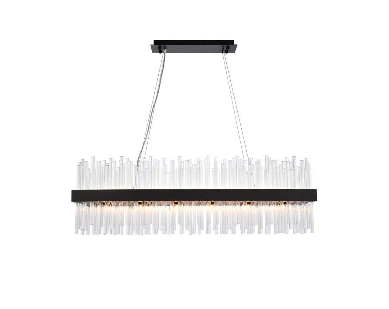 Elegant Lighting 3000G42BK Dallas 42 inch rectangle crystal pendant in black Elegant Lighting 3000G42BK Dallas 42 inch rectangle crystal pendant in black