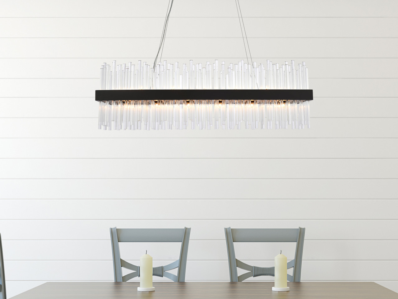 Elegant Lighting 3000G42BK Dallas 42 inch rectangle crystal pendant in black Elegant Lighting 3000G42BK Dallas 42 inch rectangle crystal pendant in black