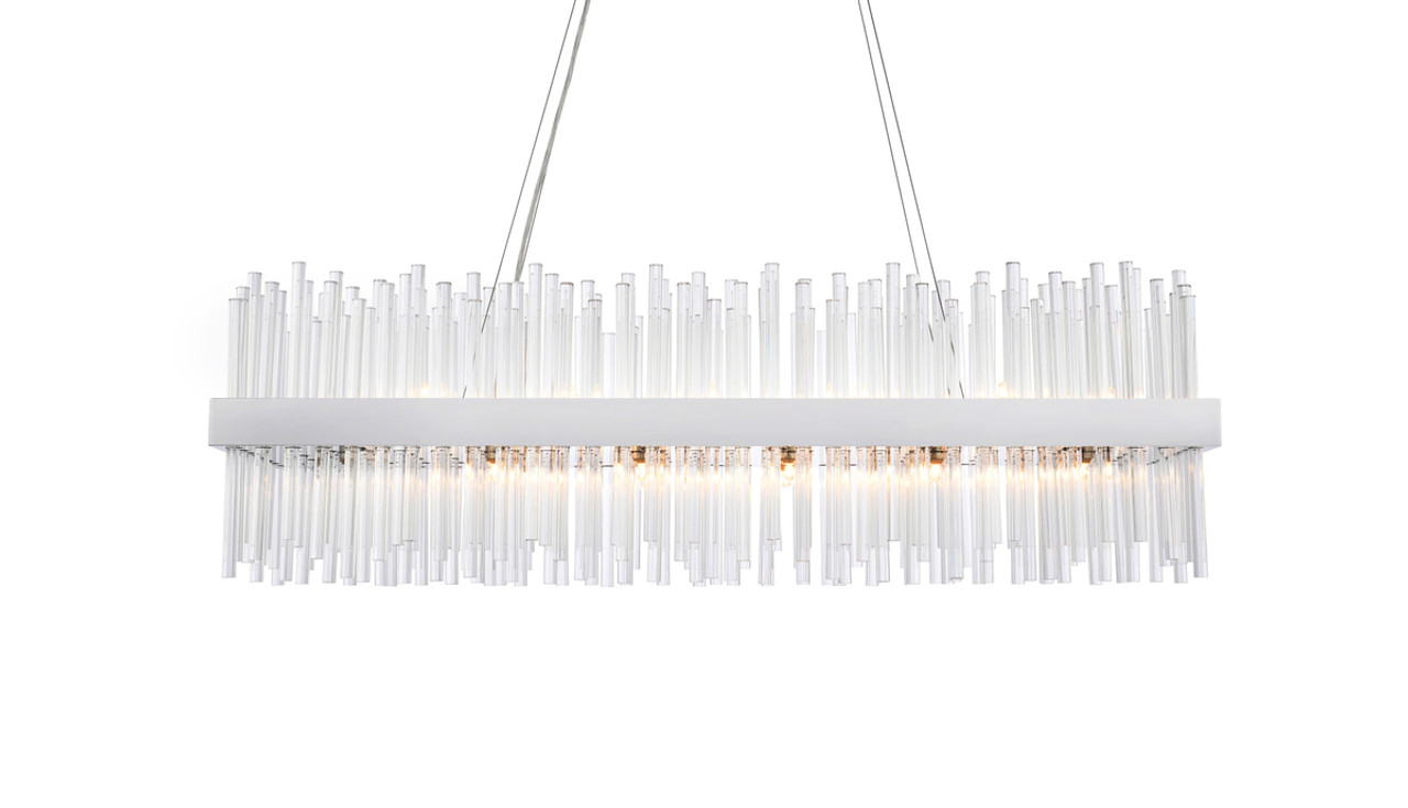Elegant Lighting 3000G42C Dallas 42 inch rectangle crystal pendant in chrome Elegant Lighting 3000G42C Dallas 42 inch rectangle crystal pendant in chrome