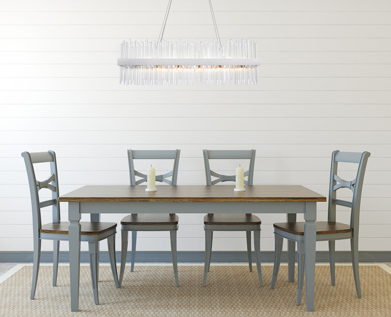 Elegant Lighting 3000G42C Dallas 42 inch rectangle crystal pendant in chrome Elegant Lighting 3000G42C Dallas 42 inch rectangle crystal pendant in chrome