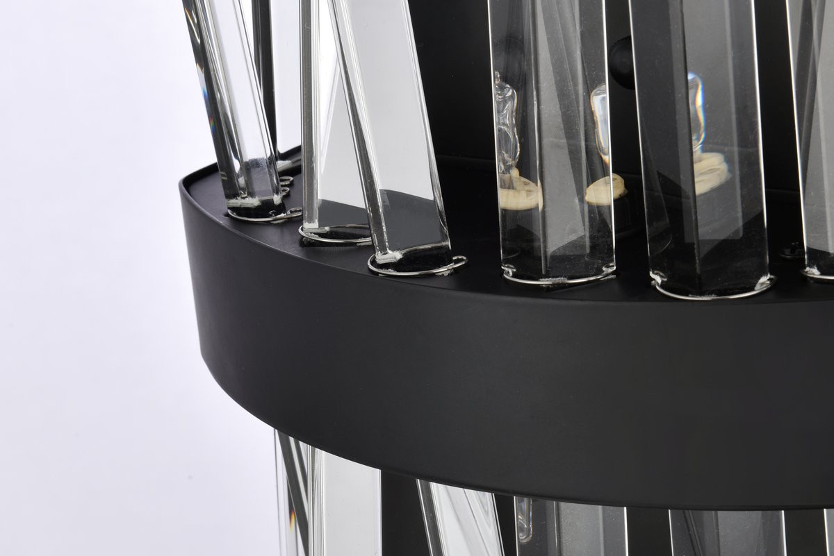 Elegant Lighting 6200W8BK Serephina 8 inch crystal bath sconce in black