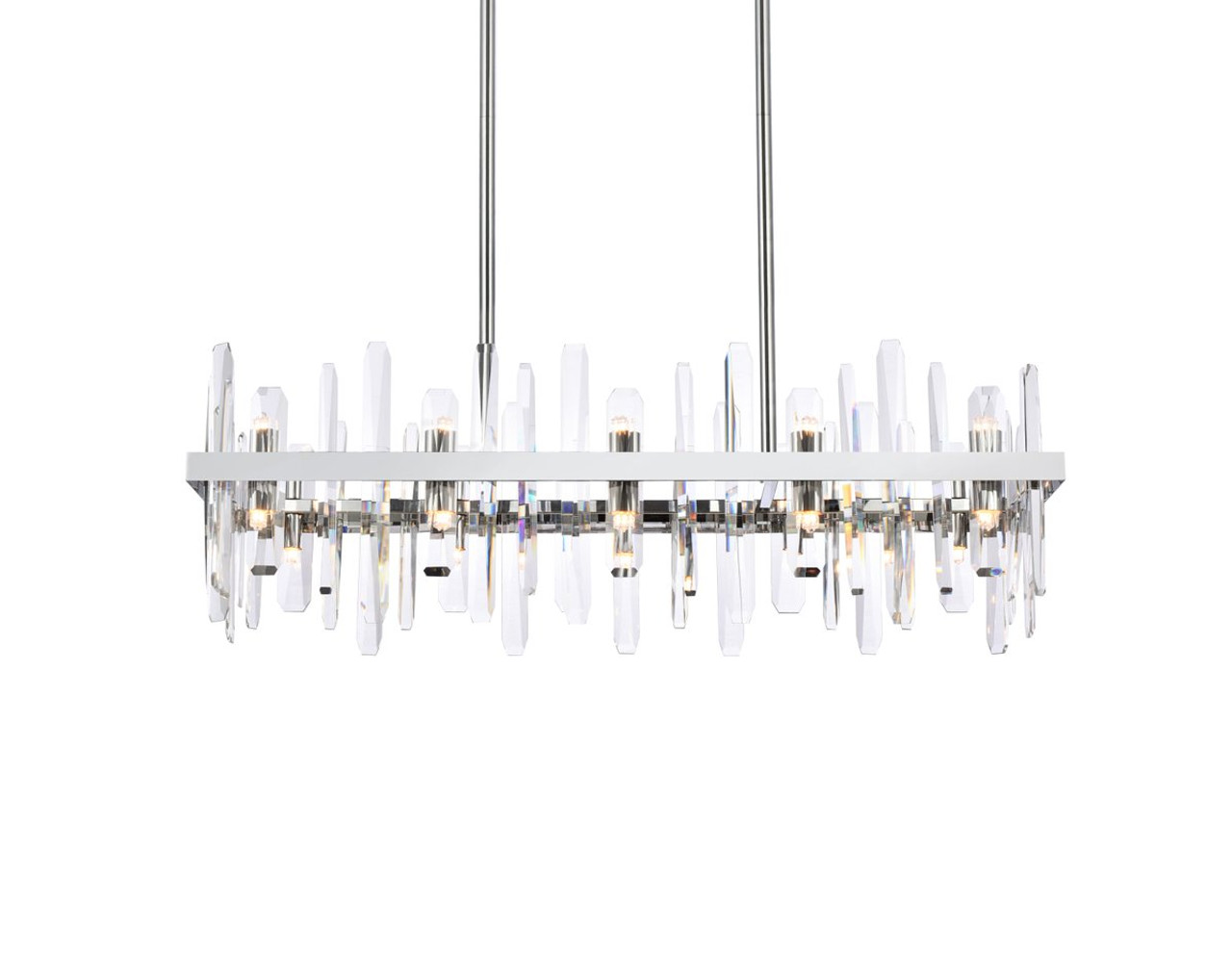 Elegant Lighting 2200G36C Serena 36 inch crystal rectangle chandelier in chrome