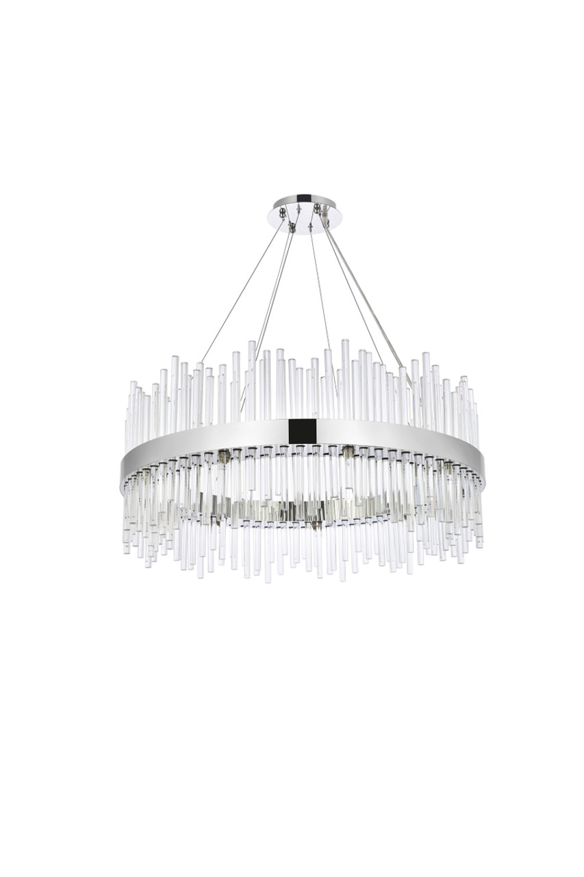 Elegant Lighting 3000D36C Dallas 36 inch round crystal pendant in chrome