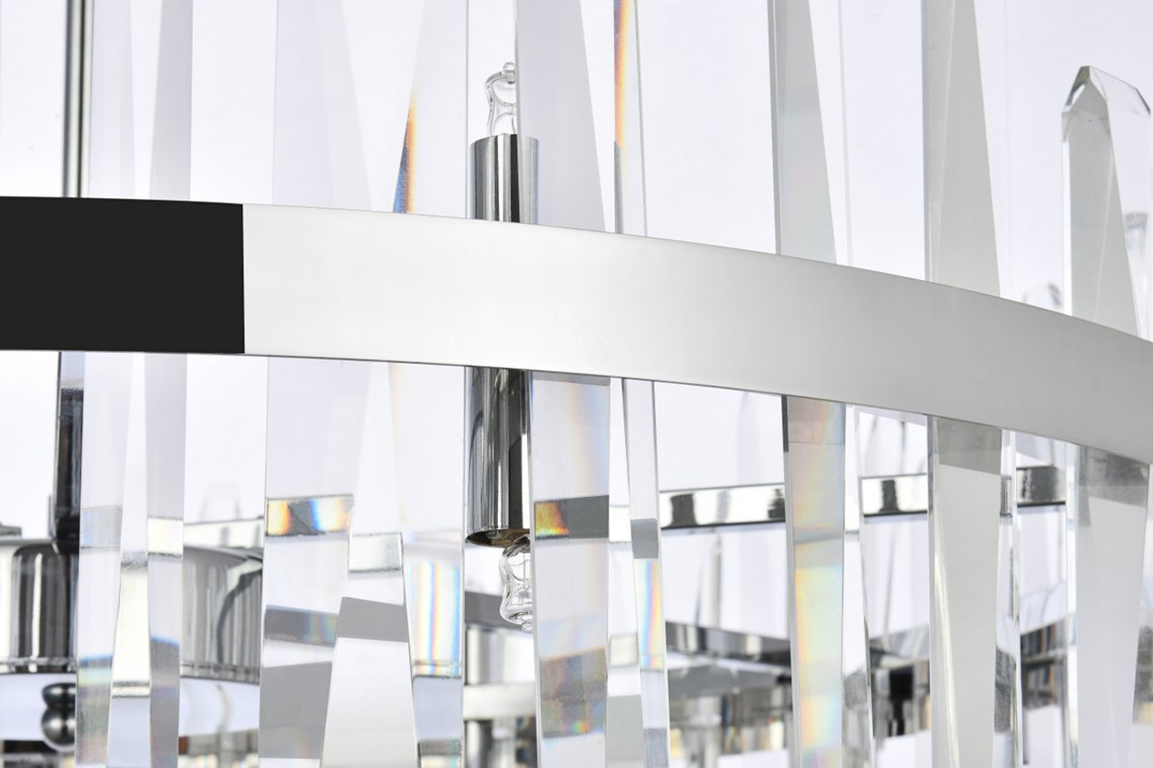 Elegant Lighting 2200D32C Serena 32 inch crystal round chandelier in chrome