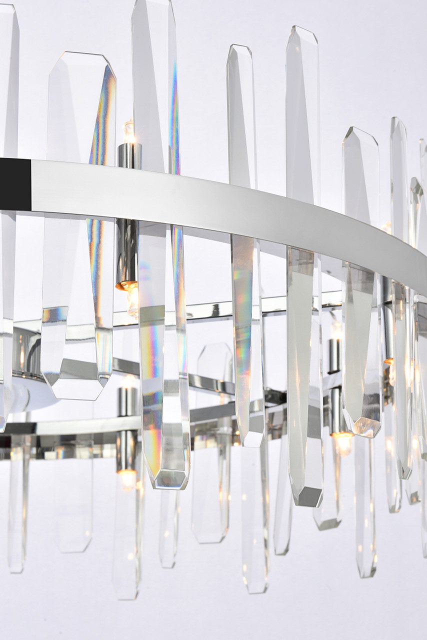 Elegant Lighting 2200D32C Serena 32 inch crystal round chandelier in chrome
