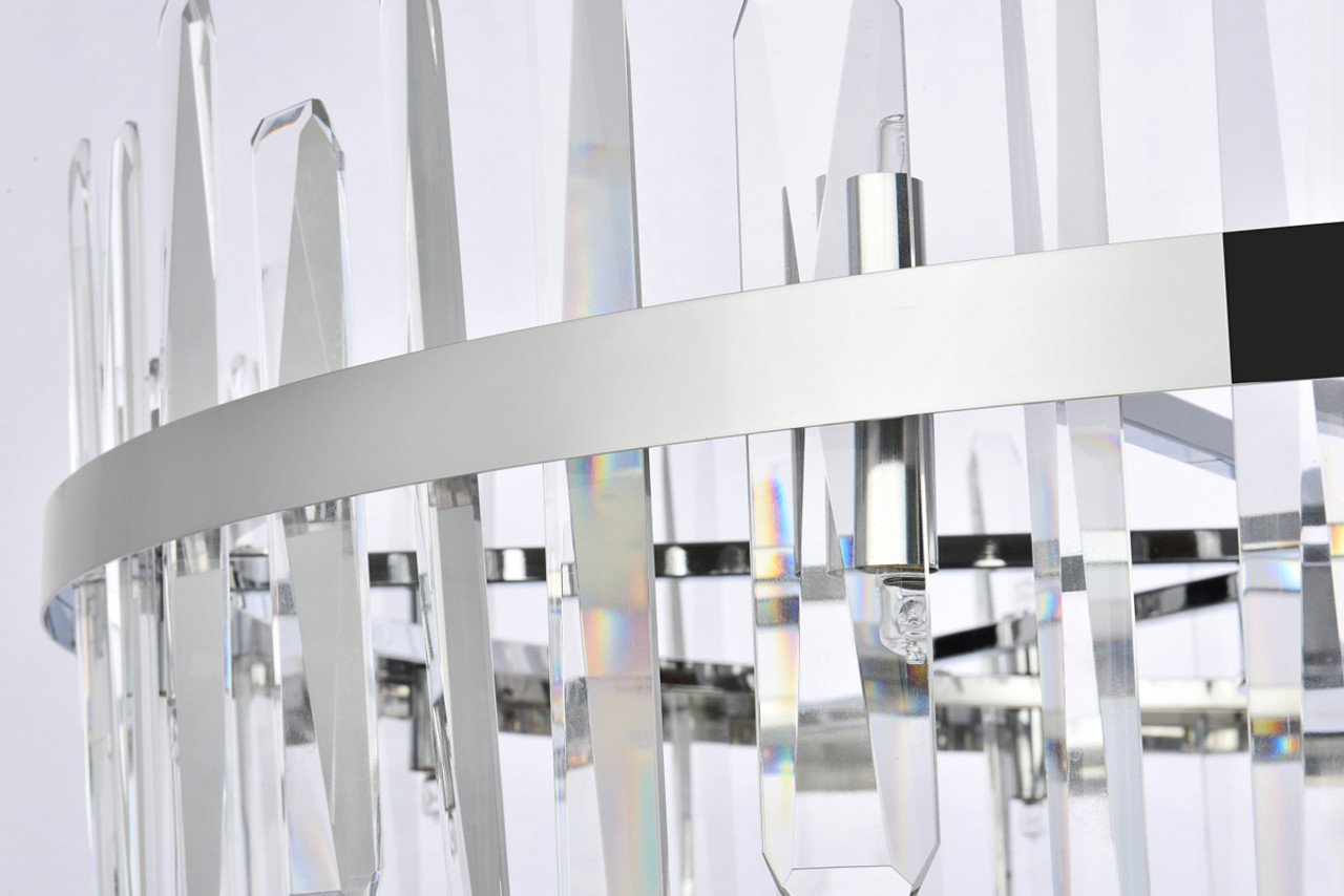 Elegant Lighting 2200D36C Serena 36 inch crystal round chandelier in chrome