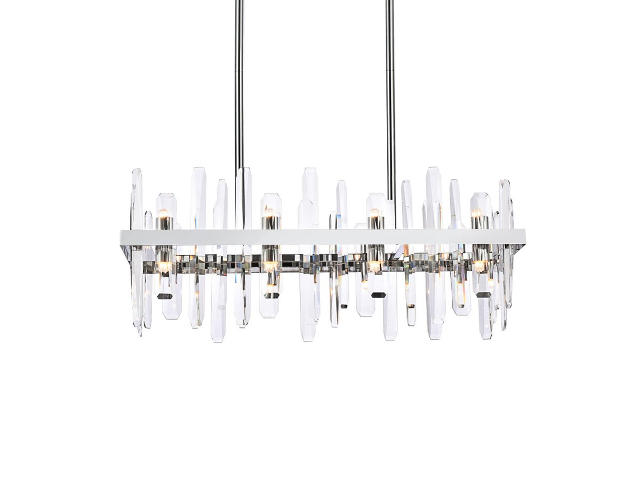 Elegant Lighting 2200G30C Serena 30 inch crystal rectangle chandelier in chrome